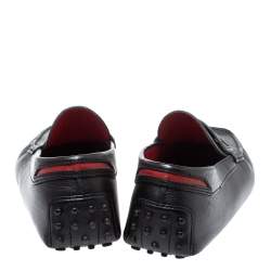 Pre Owned Tod's For Ferrari Black Leather Slip On Loafers Size 42