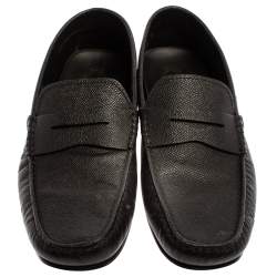 Pre Owned حذاء لوفرز تودز بينى جلد محبب أسود مقاس 41.5 