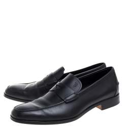 Tod's Black Leather Penny Loafers Size 42