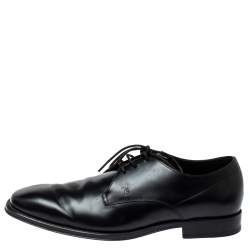 Pre Owned Tod's Black Leather Lace Up Oxfords Size 42