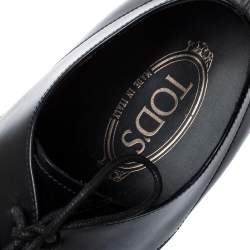 Pre Owned Tod's Black Leather Lace Up Oxfords Size 42