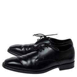 Pre Owned Tod's Black Leather Lace Up Oxfords Size 42