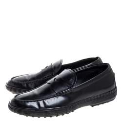 Tod's Black Patent Leather Penny Loafers Size 39.5