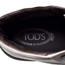 Pre Owned Tod's Light Beige Leather High Top Sneakers Size 42.5