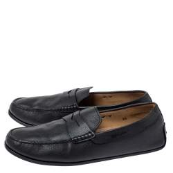 Tod's Black Leather Penny Loafers Size 44