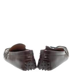 مملوكة مسبقًا حذاء لوفرز تودز سليب أون بيت مضفر جلد عنابى مقاس 44