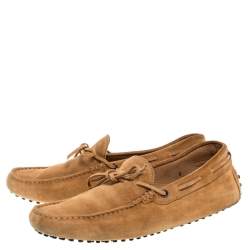 Tod's Tan Suede Gommino Driving Slip On Loafers Size 43