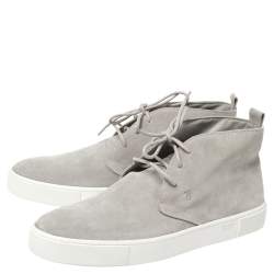 Pre Owned Tods Grey Suede High Top Sneaker Size 44.5