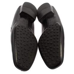 Pre Owned Tod's Black Leather Penny Slip On Loafers Size 44