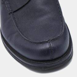 Pre Owned Tod's Navy Blue Leather Penny Slip On Loafers Size 42