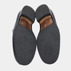 Pre Owned Tod's Navy Blue Leather Penny Slip On Loafers Size 42