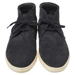 Tod's Black Suede Desert Ankle Boots Size 40