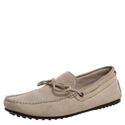 مملوكة مسبقًا  Tod's Grey Suede Bow Slip On Loafers Size 41