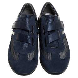 Pre Owned حذاء رياضي تودز منخفض من أعلى نايلون و جلد و سويدي أزرق مقاس 41