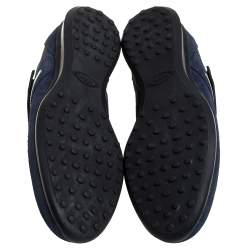 Pre Owned حذاء رياضي تودز منخفض من أعلى نايلون و جلد و سويدي أزرق مقاس 41