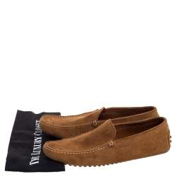 Pre Owned حذاء لوفرز تودز سليب أون سويدي بني مقاس 41.5