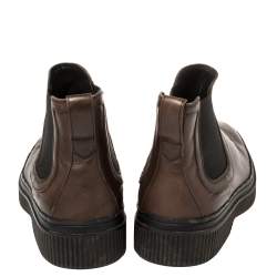 Tod's Brown Leather Slip On Ankle Boots Size 39.5