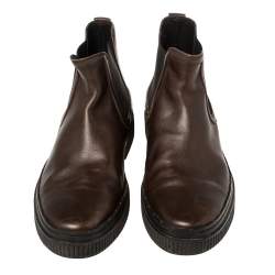 Tod's Brown Leather Slip On Ankle Boots Size 39.5