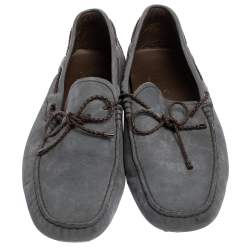 Pre Owned حذاء لوفرز تودز سليب أون فيونكة غومينو نوبوك أزرق مقاس 43