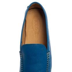 Pre Owned Tod's Blue Leather Loafers Size 45.5