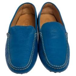 Pre Owned Tod's Blue Leather Loafers Size 45.5