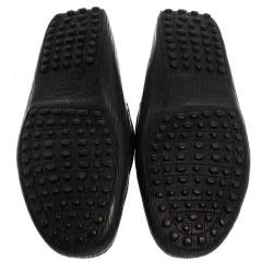 مملوكة مسبقًا حذاء لوفر تودز بيني جلد منقوش أسود مقاس 41.5 