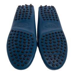 Tod's Blue Leather Slip On Loafers Size 35