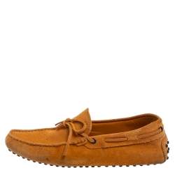 مملوكة مسبقًا Tod's Yellow Suede  Bow Slip On Loafer Size 40