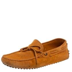 مملوكة مسبقًا Tod's Yellow Suede  Bow Slip On Loafer Size 40