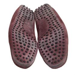 Tod's Burgundy Suede Bow Gommino Loafers Size 45.5