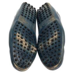 Tods Blue Leather Gommino Driving Loafers Size 45.5