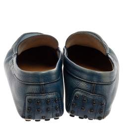Tods Blue Leather Gommino Driving Loafers Size 45.5