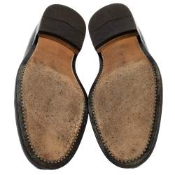 مملوكة مسبقًا Tod's Black Croc Embossed And Leather Slip On Loafer Size 42