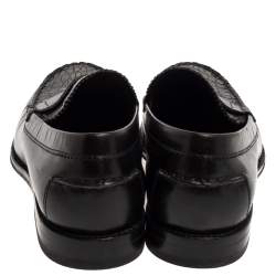 مملوكة مسبقًا Tod's Black Croc Embossed And Leather Slip On Loafer Size 42