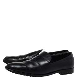 Pre Owned Tod's Black Leather Penny Slip On Loafers Size 45
