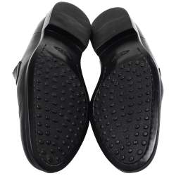 Pre Owned Tod's Black Leather Penny Slip On Loafers Size 45