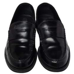 Tod's Black Leather Penny Slip On Loafers Size 39.5