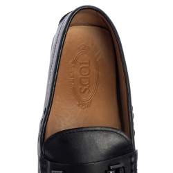 Tod's Black Leather Slip On Loafers Size 44.5