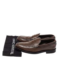 Tod's Brown Leather Penny Slip On Loafers Size 39.5