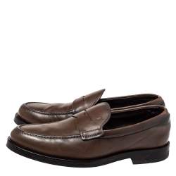 Tod's Brown Leather Penny Slip On Loafers Size 39.5