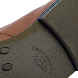 Pre Owned حذاء لوفرز تودز سليب أون جلد بني فاتح مقاس 41