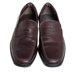 Pre Owned Tod's Brown Leather Penny Slip On Loafers Size 43