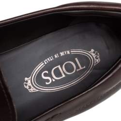 Pre Owned Tod's Brown Leather Penny Slip On Loafers Size 43
