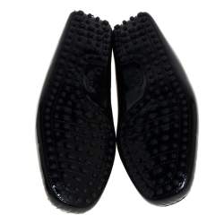 Pre Owned حذاء لوفرز تودز سليب أون بيني جلد لامع أسود مقاس 43