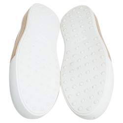 Pre Owned Tod's Beige Nubuck Leather Low Top Sneakers Size 41