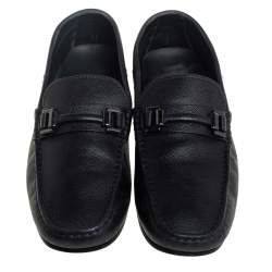 Pre Owned حذاء لوفرز تودز سليب أون جلد أسود مقاس 39