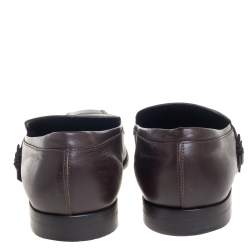 Tods Brown Leather Slip On Loafers Size 45.5