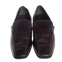 Tods Brown Leather Slip On Loafers Size 45.5