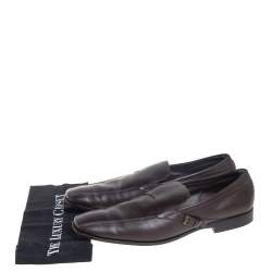 Tods Brown Leather Slip On Loafers Size 45.5