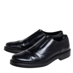 Tod's Black Leather Cap Toe Slip On Oxford Size 42